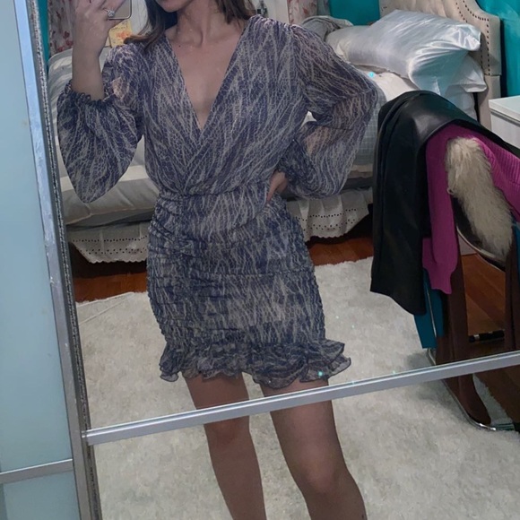 Zara Patterned Ruched Mini Dress - Picture 3 of 3